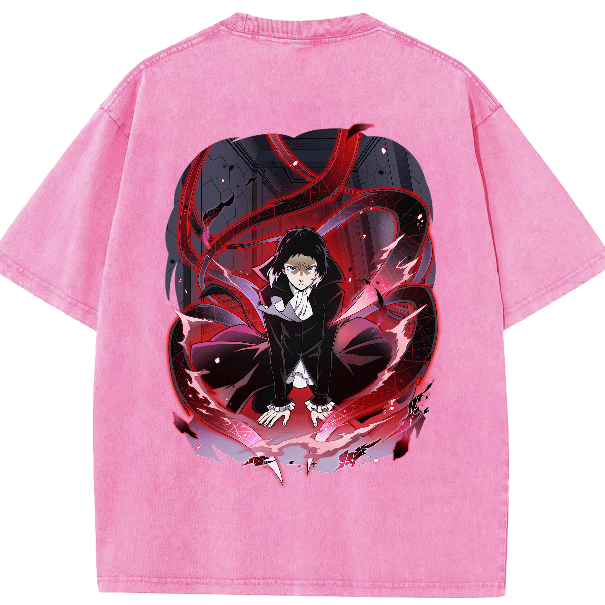 （画像用） 文豪ストレイドッグス Bungo Stray Dogs 綿100% ヴィンテージ風 半袖Tシャツ（背面プリント）